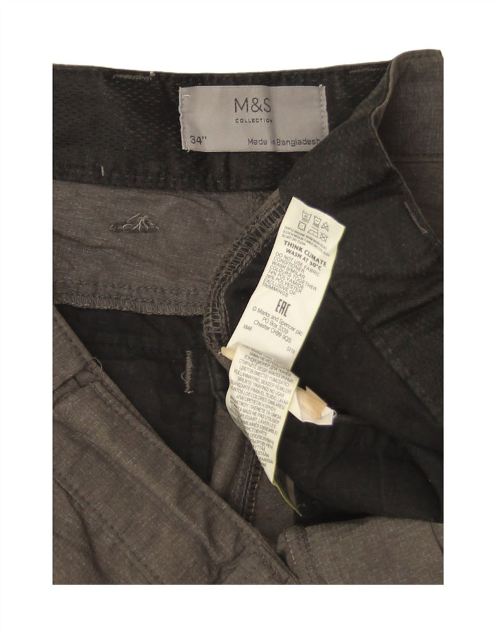 Marks & Spencer Herre Cargo Shorts W34 Large Grå Polyamid