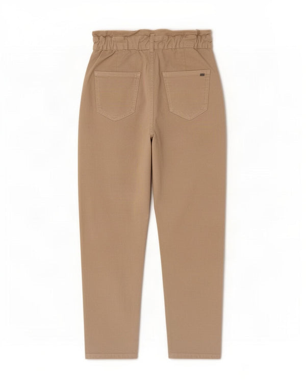 Zara Womens Crop High Waist Tapered Jeans EU 34 2XS W24 L24 Beige Cotton