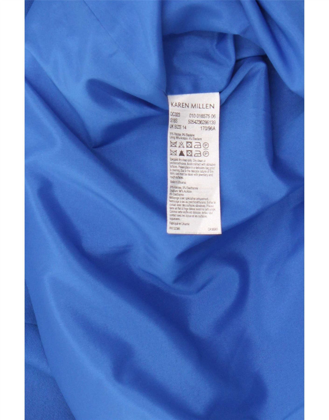 Karen Millen Womens Sheath Dress UK 14 Medium Blue Viscose