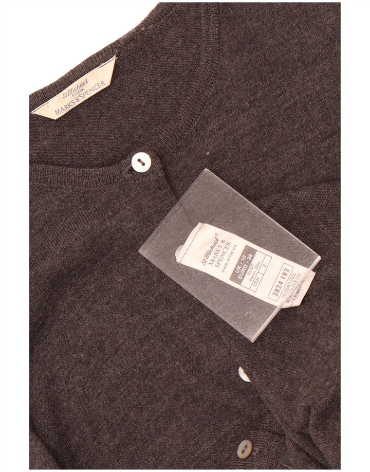 Marks & Spencer Dame Cardigan Sweater UK 10 Small Grey New Wool