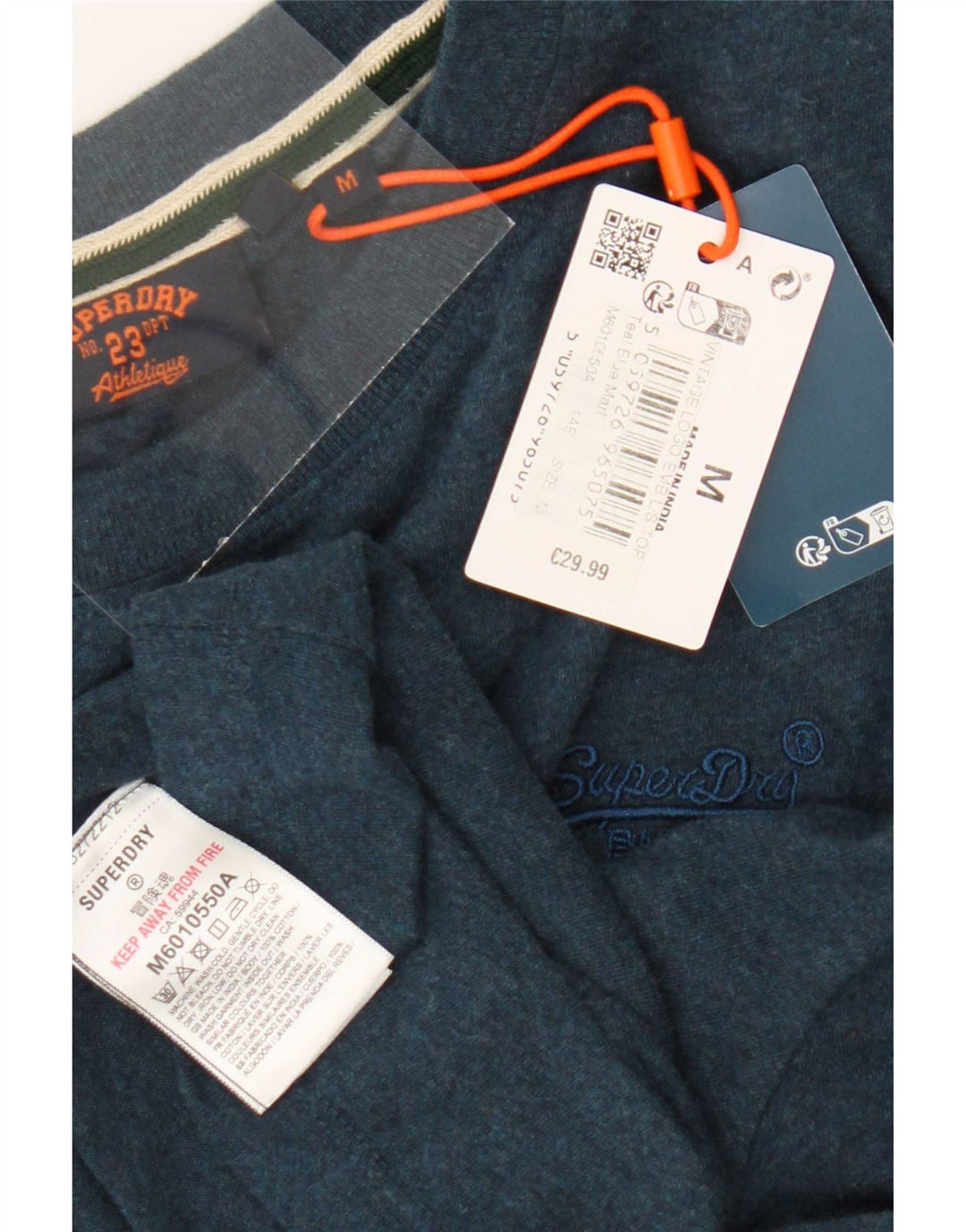 Superdry Herre Top Langærmet Medium Blå Bomuld