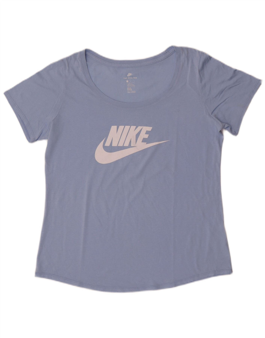 Nike Dame Athletic Cut Grafisk T-Shirt Top UK 16 Stor Blå Polyester