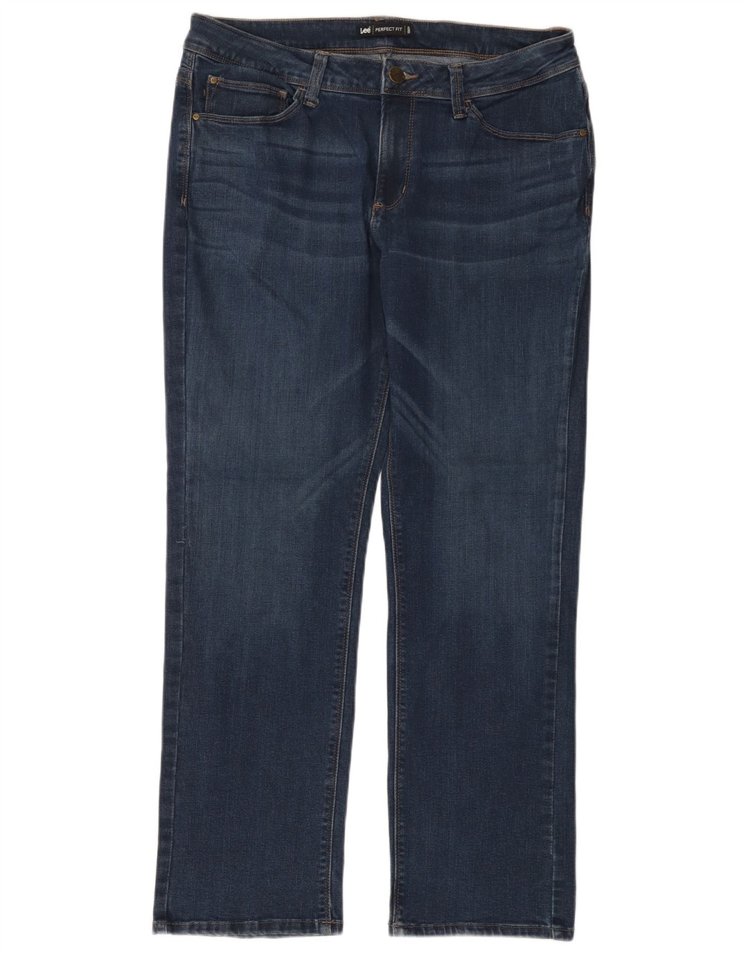 LEE Straight Jeans med perfekt pasform til kvinder W34 L30 Marineblå