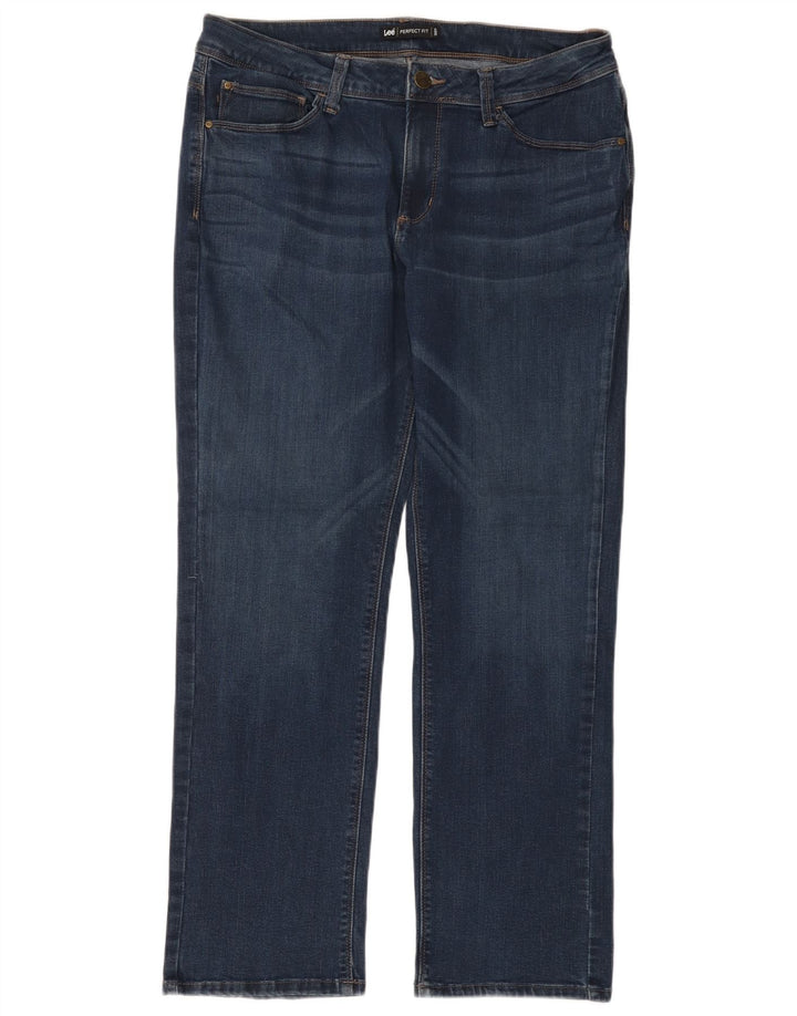 LEE Straight Jeans med perfekt pasform til kvinder W34 L30 Marineblå