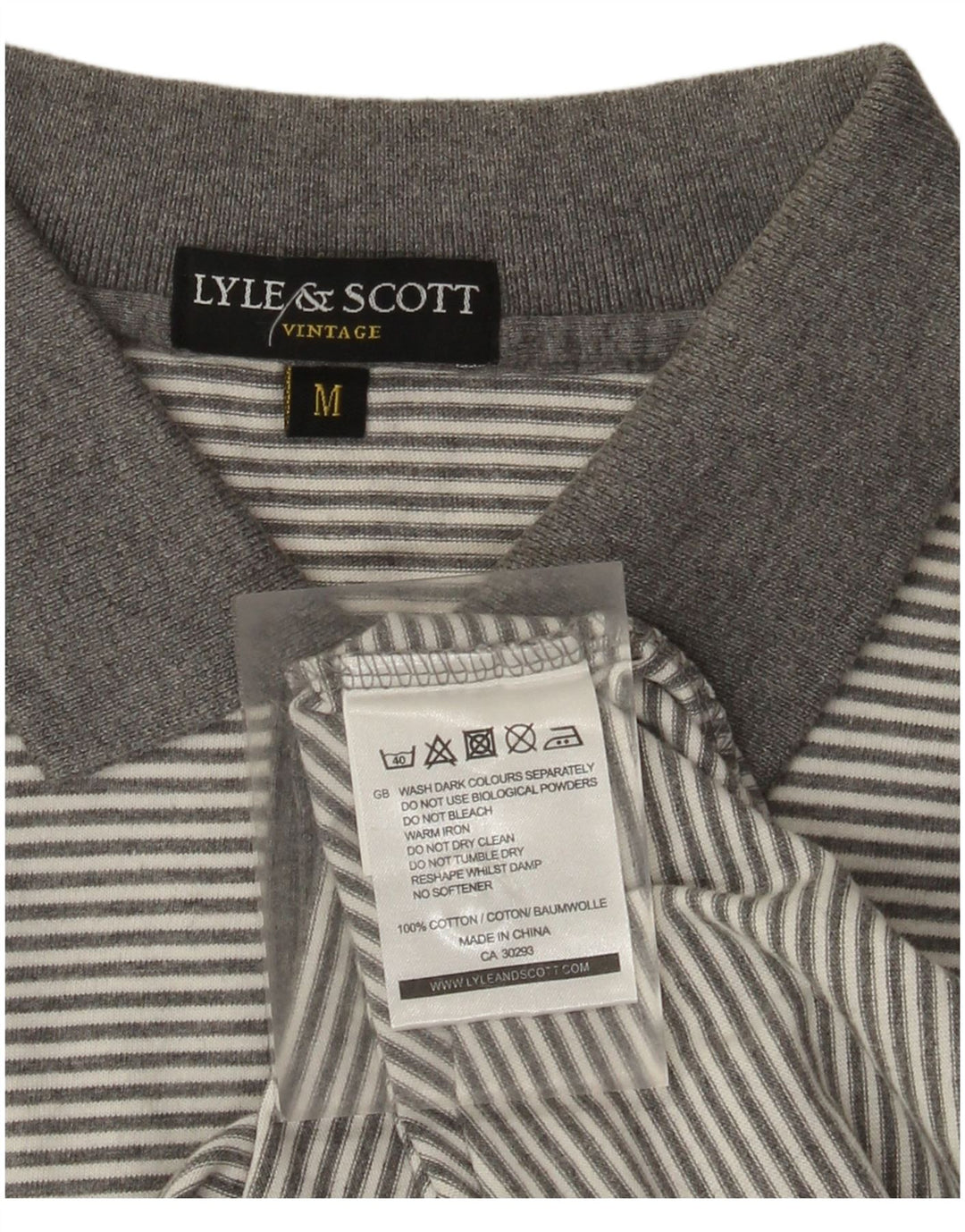 Lyle & Scott herre poloshirt mellemgrå stribet bomuld