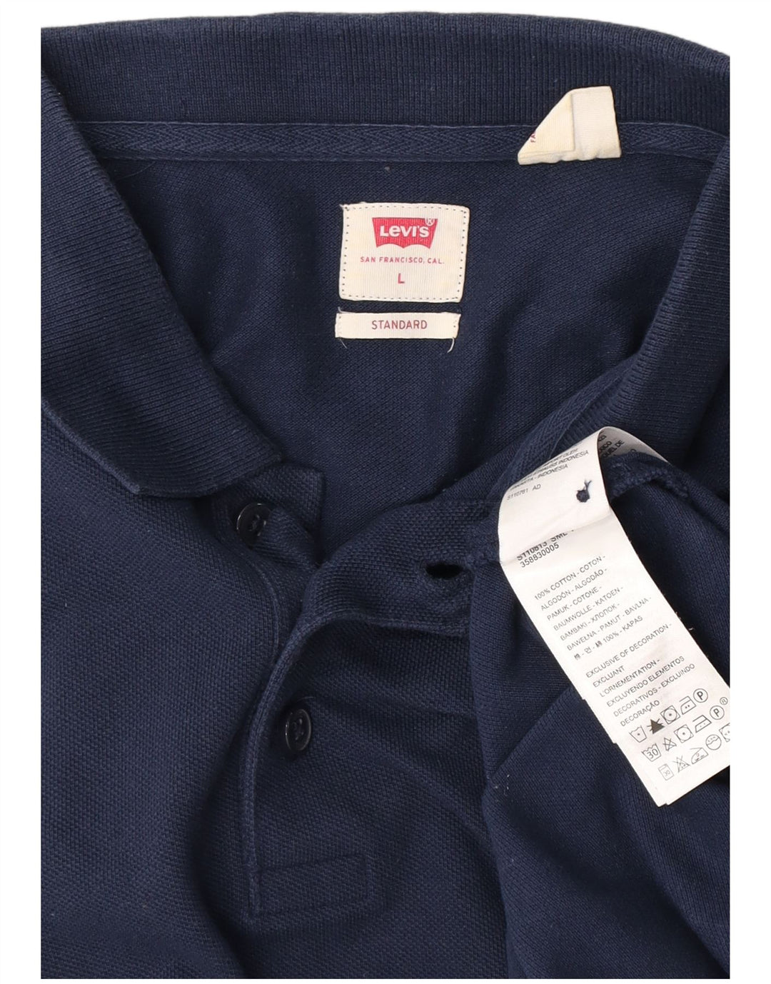 Levi's Standard poloshirt til mænd Stor marineblå bomuld