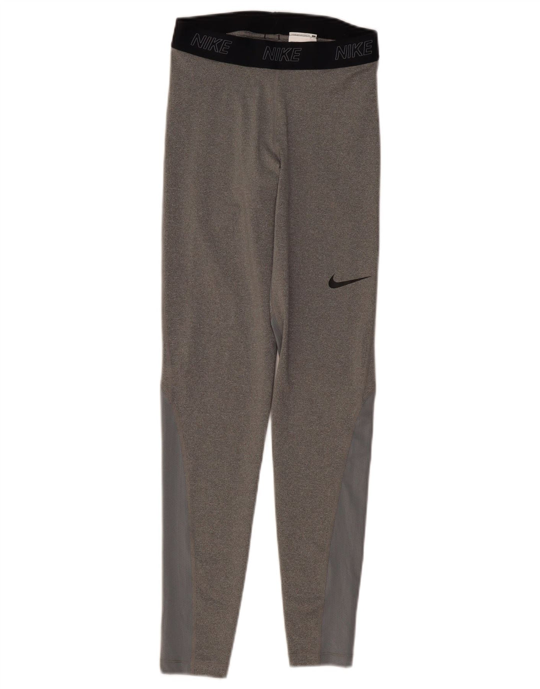 Nike Dame Dri Fit Leggings UK 8 Small Grey Colourblock Polyester