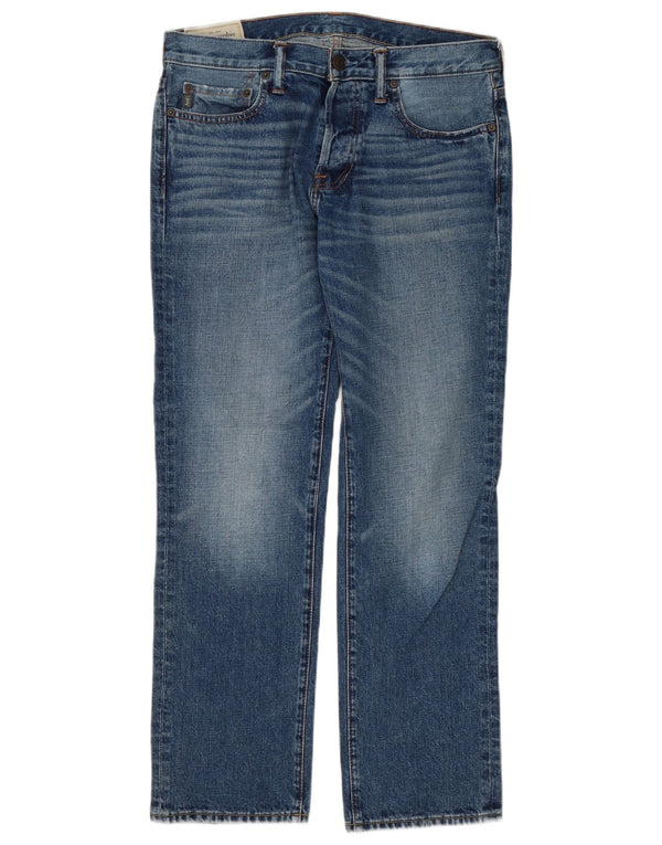 Abercrombie & Fitch Straight Jeans til mænd W32 L30 blå bomuld