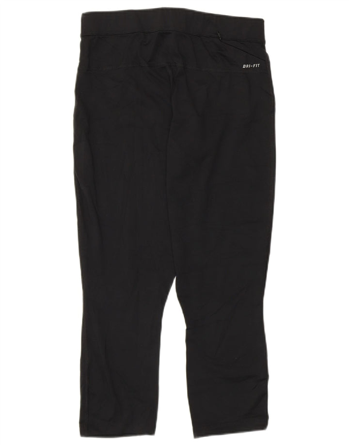Nike Dame Dri Fit Crop Leggings UK 12 Medium Sort Polyester