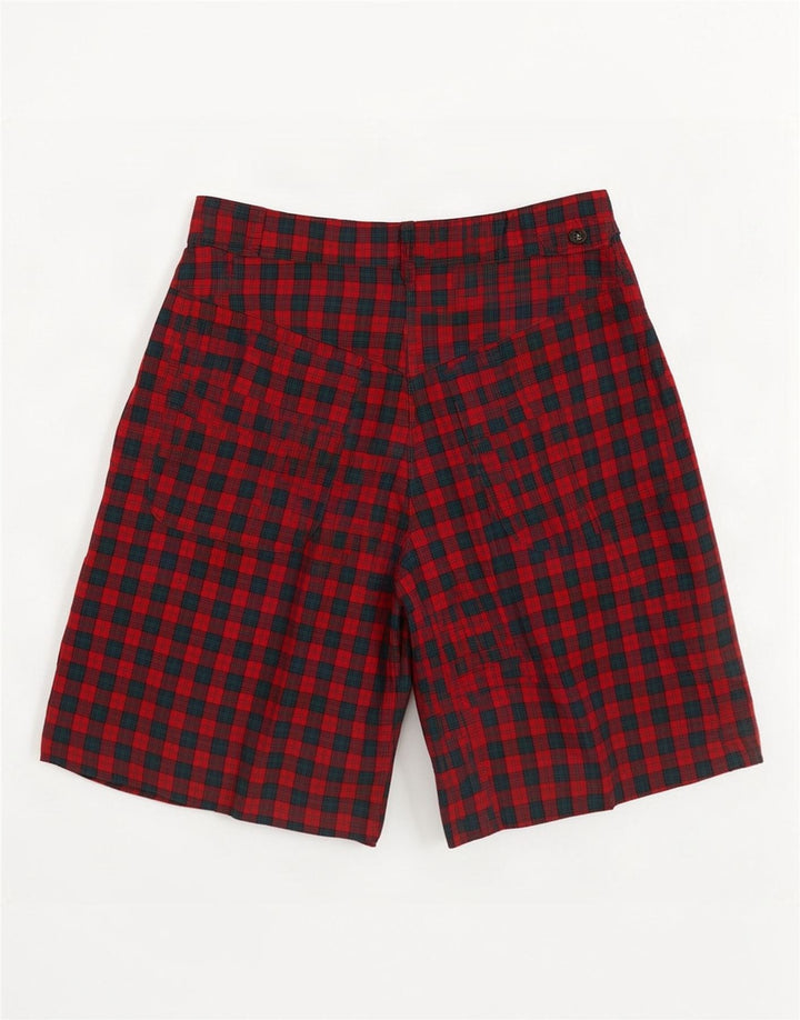 Sergio Tacchini kvinders højtaljede chinoshorts IT 44 Medium W26 Rød ternet