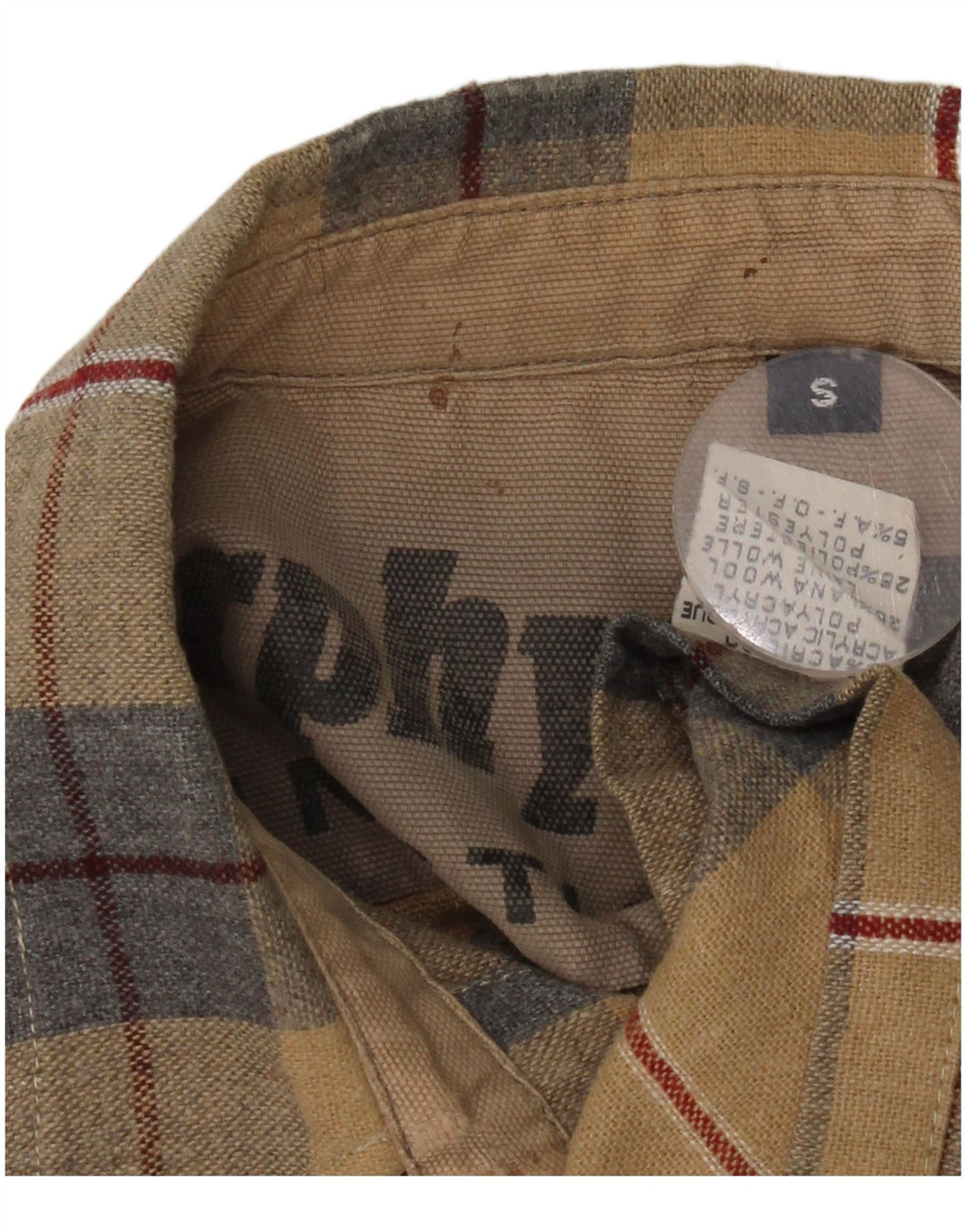 Murphy & Nye Herre Flanelskjorte Lille Beige Plaid Akryl