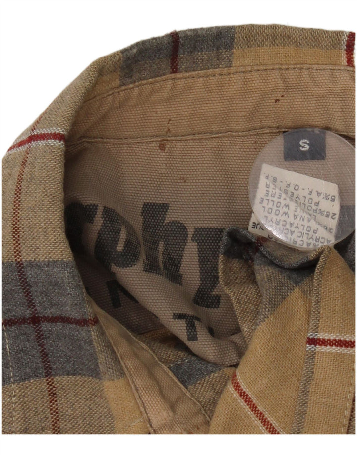 Murphy & Nye Herre Flanelskjorte Lille Beige Plaid Akryl