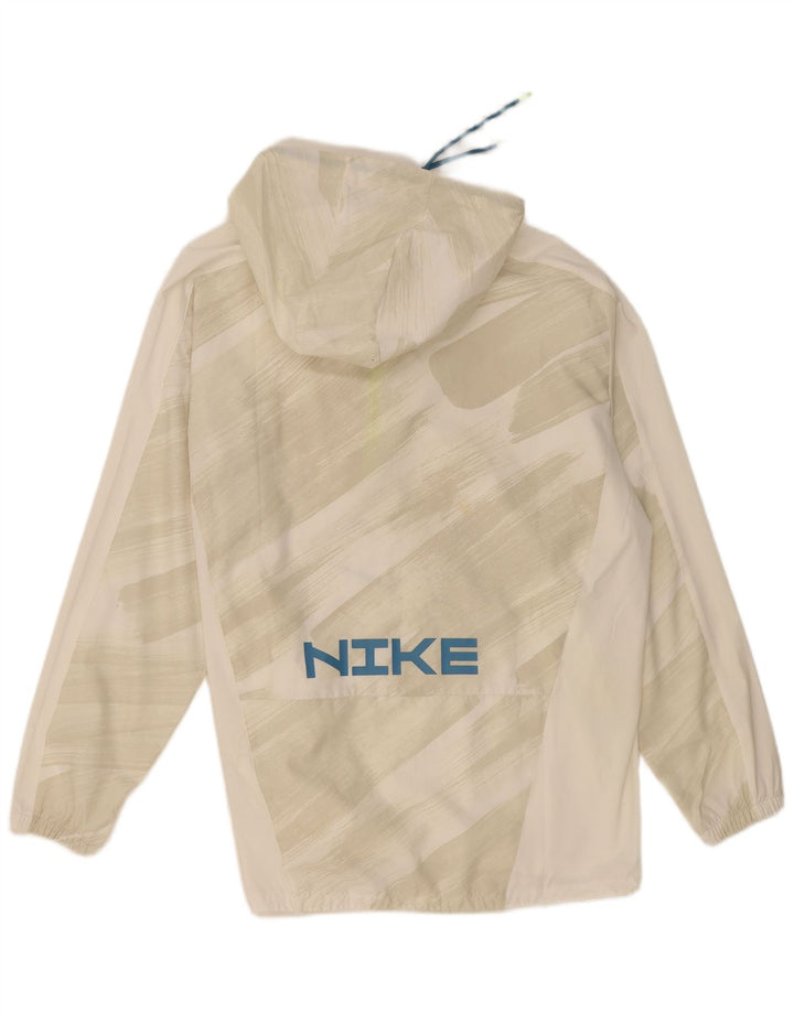 Nike Herre Loose Fit Hættetrøje Regnjakke UK 40 Stor Beige Stribet