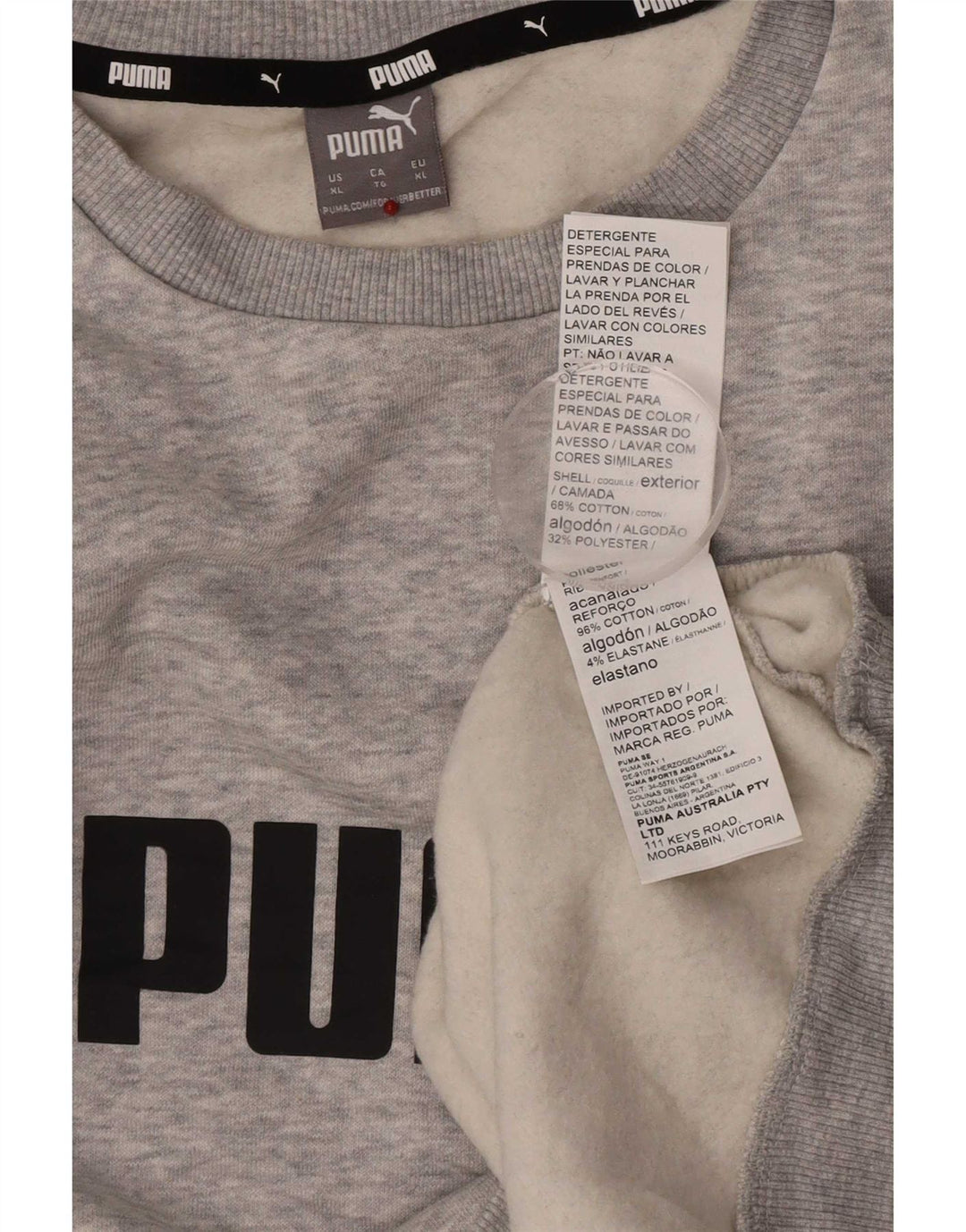 Puma Herre grafisk sweatshirt Jumper XL Grå Flecked Bomuld