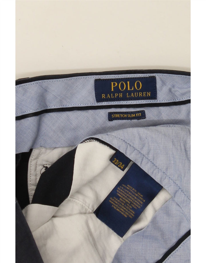 POLO RALPH LAUREN Stretch Slim Fit Suit Bukser til mænd W33 L34 Marineblå