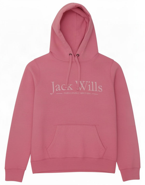 Jack Wills Grafisk oversize hættetrøje til kvinder UK 10 Small Pink Cotton