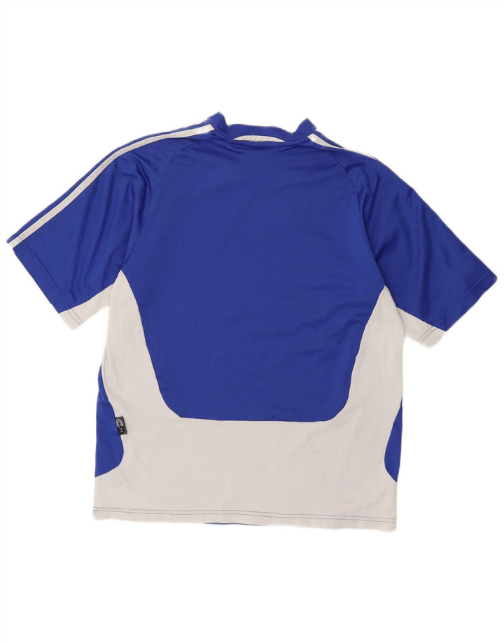 Adidas Herre Climalite T-Shirt Top Medium Blue Colourblock Polyester