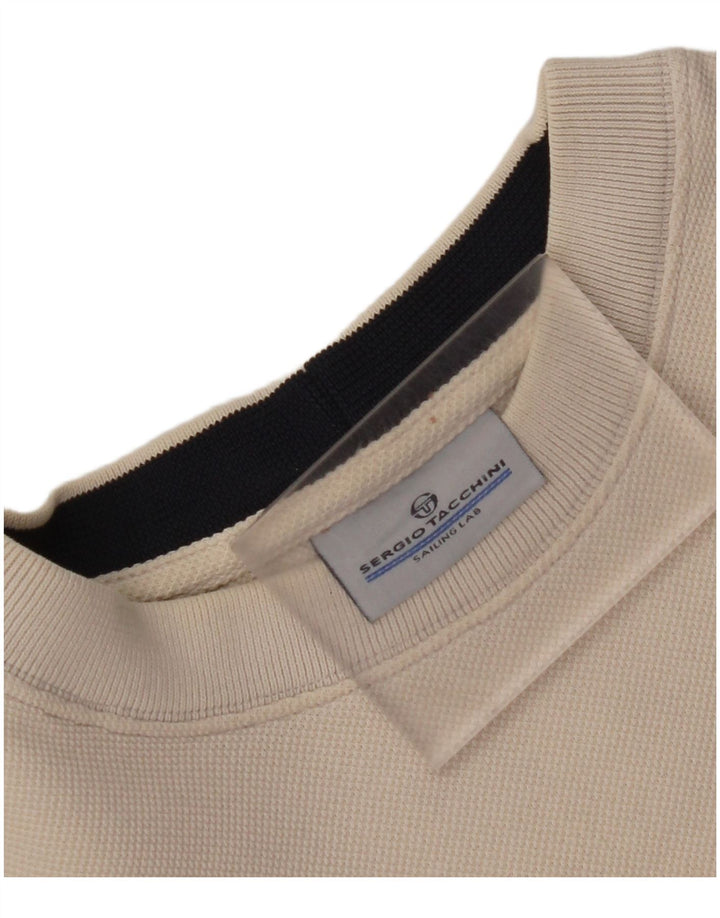 SERGIO TACCHINI Dame Grafisk Sweatshirt Jumper UK 18 XL Off White