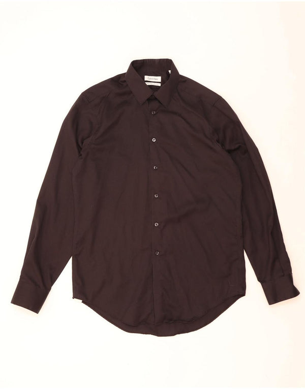 Calvin Klein Herre Slim Fit skjorte Størrelse 15 1/2 Medium Sort