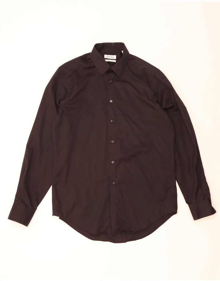 Calvin Klein Herre Slim Fit skjorte Størrelse 15 1/2 Medium Sort