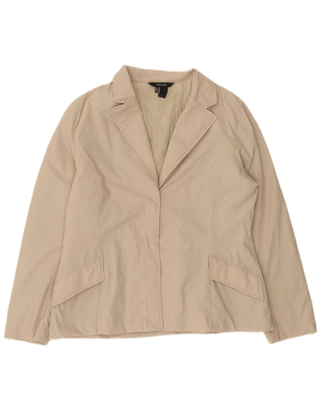 Zara Dame Blazer Jacket UK 18 XL Beige Polyester