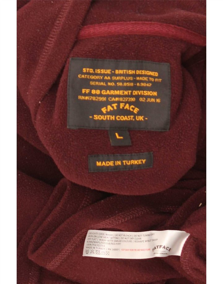 Fedt ansigt herre lynlås hals fleece jumper stor rødbrun polyester