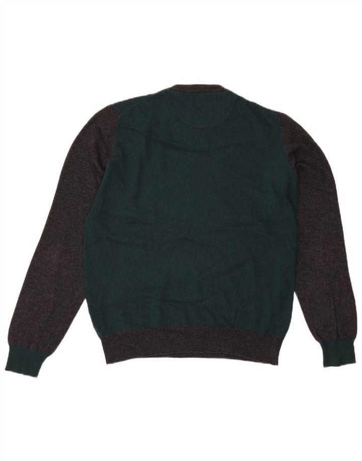Harmont & Blaine Herre sweater med rund hals, lille grøn Colourblock Uld