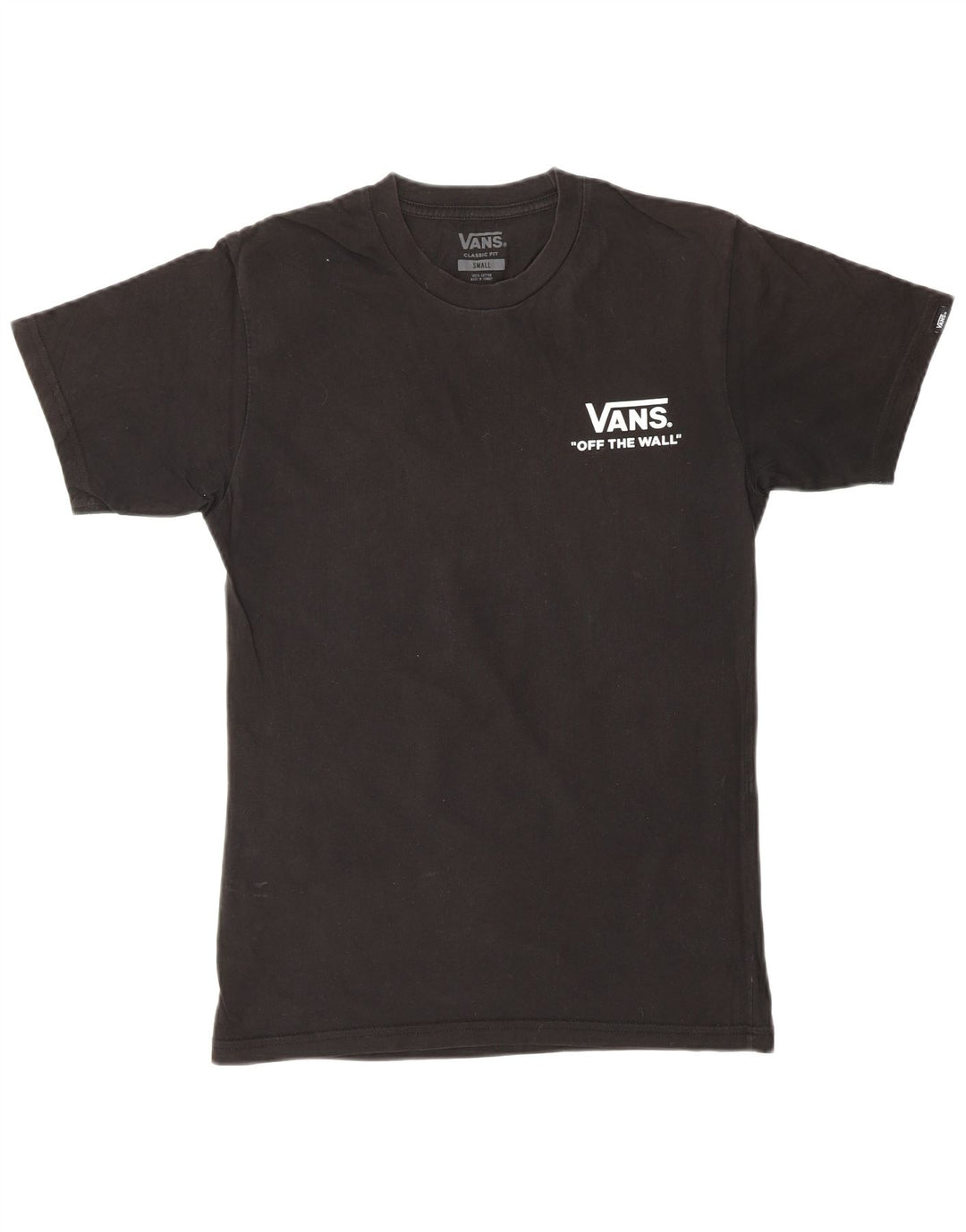 VANS Herre Classic Fit Grafisk T-Shirt Top Lille Sort Bomuld