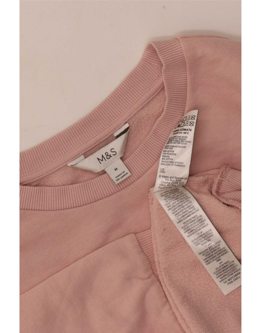 Marks & Spencer Dame Oversized Sweatshirt Jumper UK 14 Medium Pink Bomuld