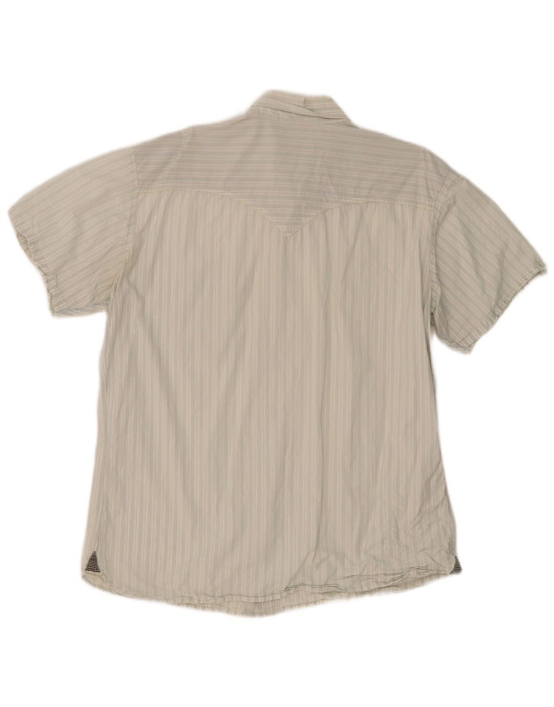 LEVI'S Mens Short Sleeve Shirt XL White Striped Cotton