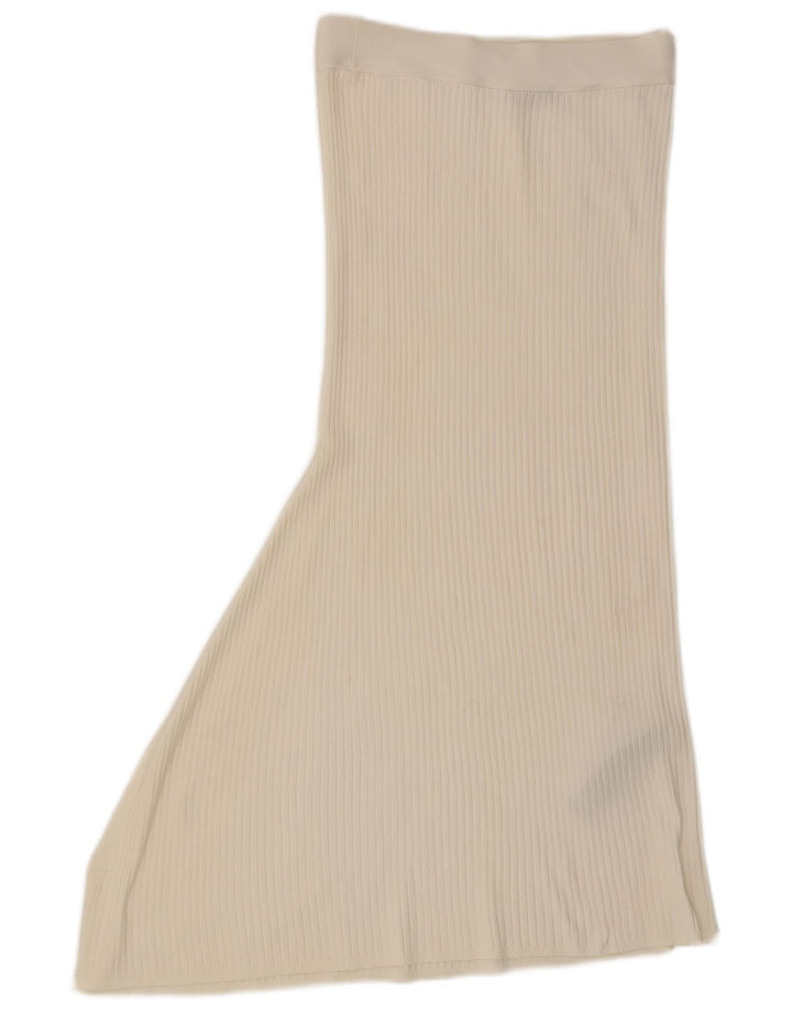 Zara strikket asymmetrisk nederdel til kvinder Small W26 Off White polyester