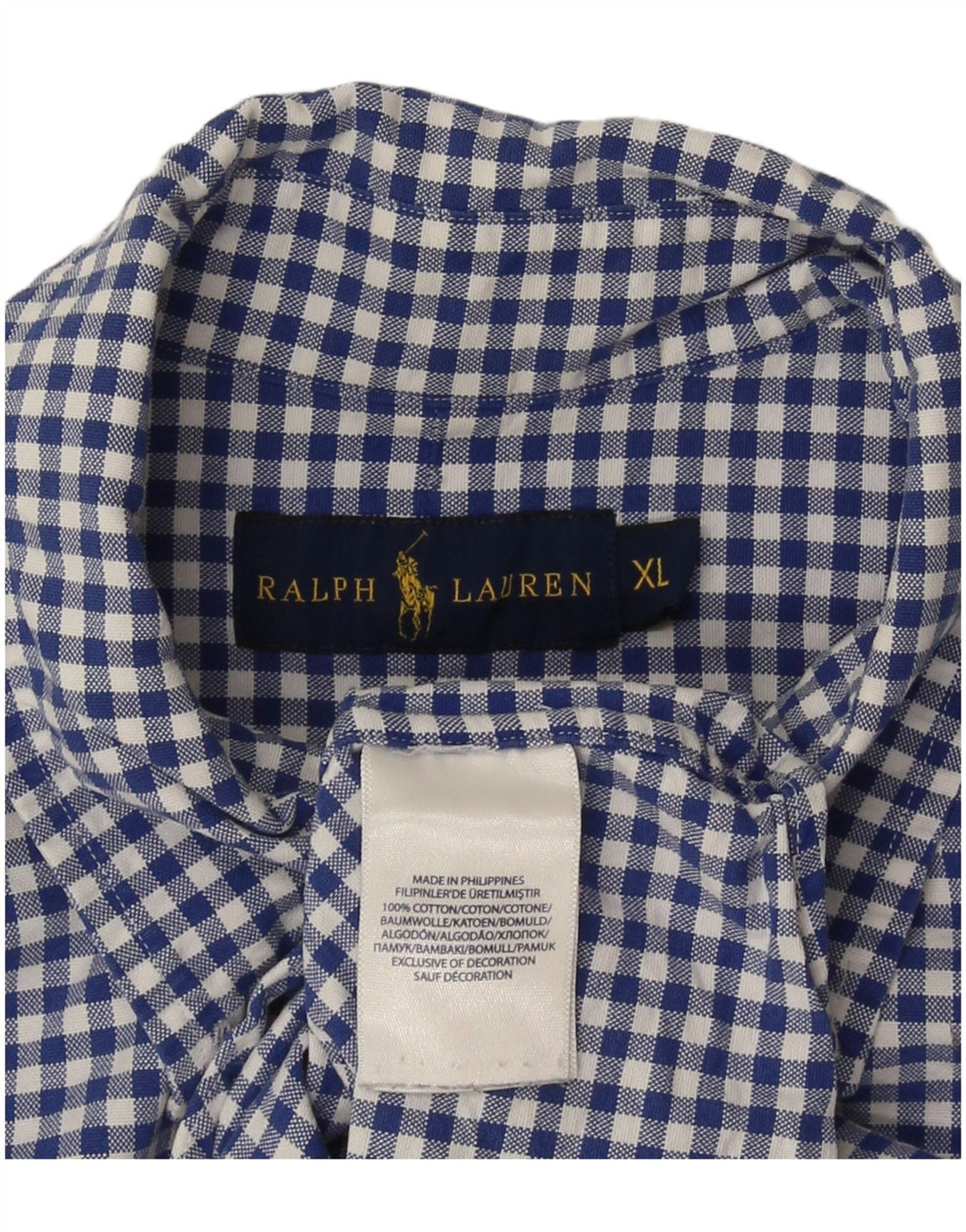 Ralph Lauren Herreskjorte XL Blå Gingham Bomuld