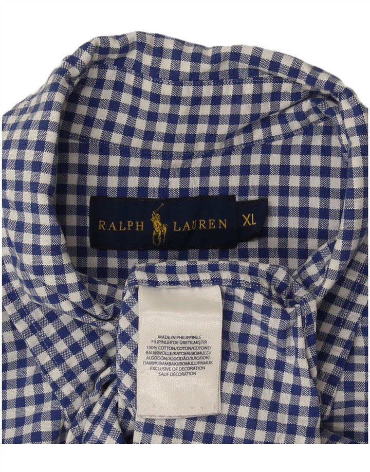Ralph Lauren Herreskjorte XL Blå Gingham Bomuld