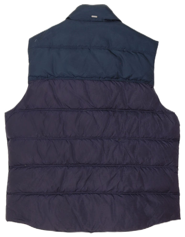 Hackett Mens Padded Gilet UK 42 XL Navy Blue Colourblock Nylon
