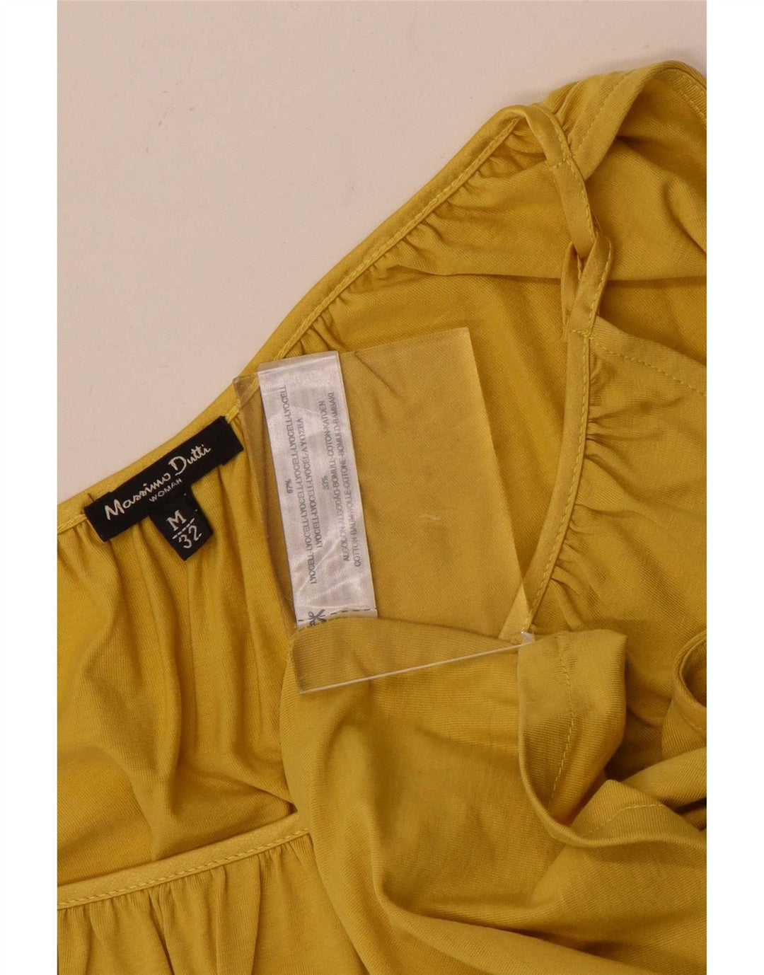 Massimo Dutti Dame Cami Top UK 14 Medium Yellow Lyocell