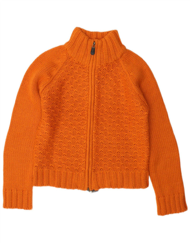 Zara Womens Crop Cardigan Sweater UK 12 Medium Orange Akryl