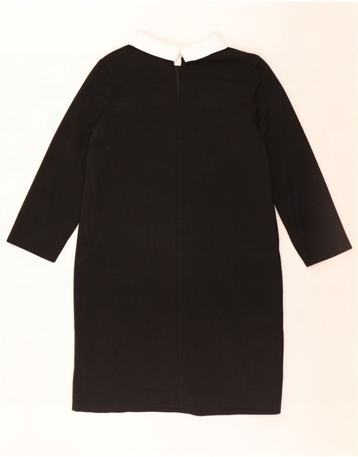 Zara Dame 3/4-ærmet Shift Dress UK 12 Medium Black Colourblock