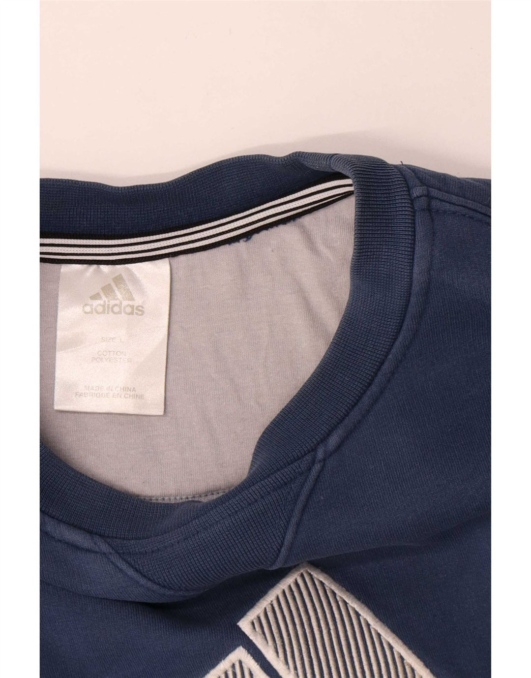 Adidas grafisk sweatshirt til mænd, stor marineblå bomuld