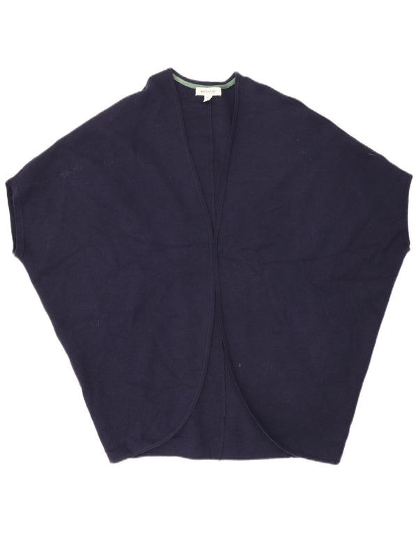 White Stuff Dame Kortærmet Poncho Cardigan Top UK 8 Small Navy Blue