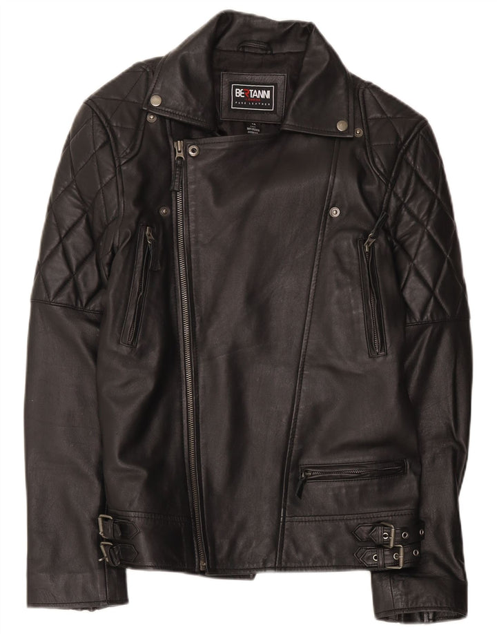Bertanni Herre Læder Biker Jacket UK 38 Medium Sort