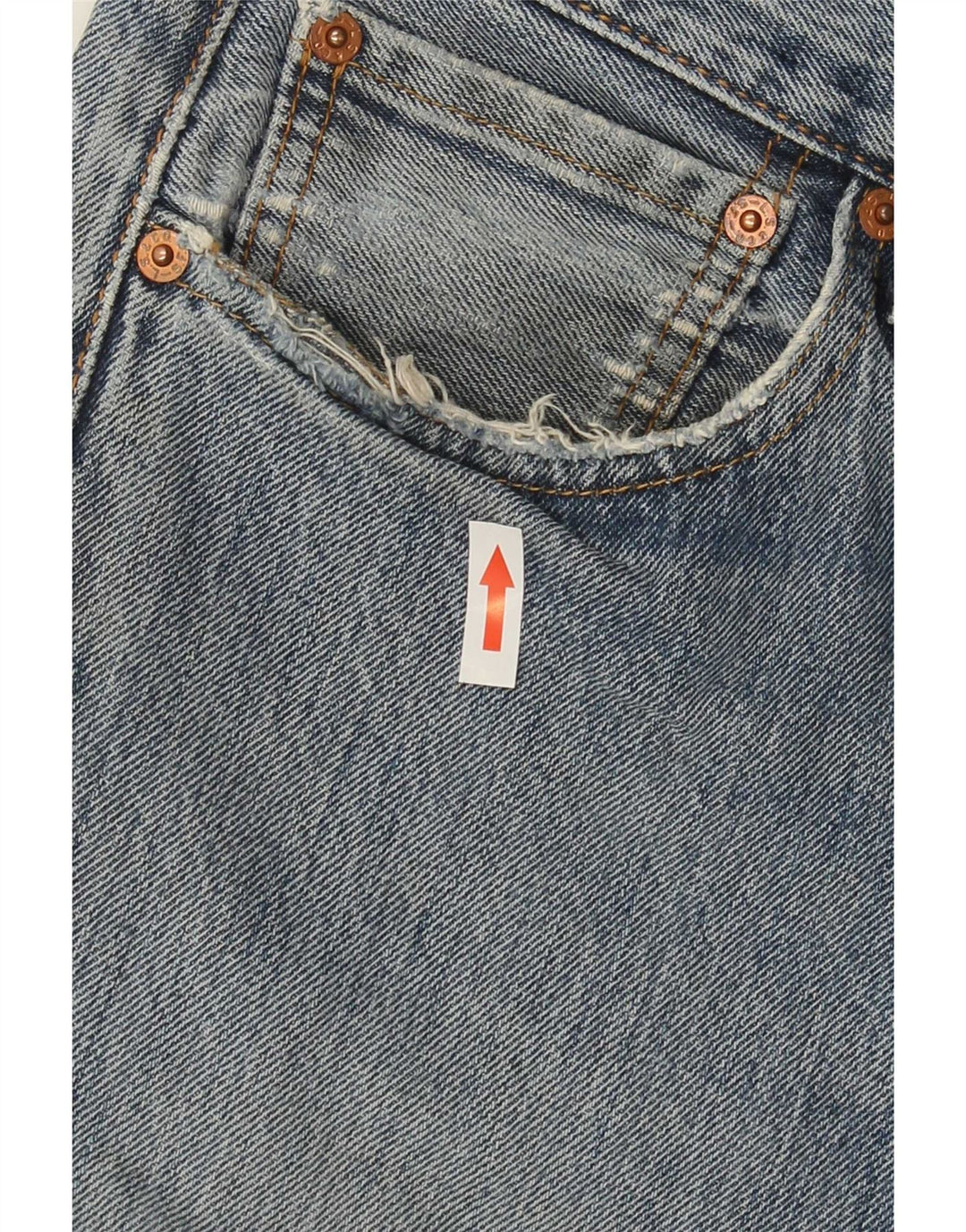 Levi's Herre 501 Distressed Straight Jeans W34 L32 Blå Bomuld