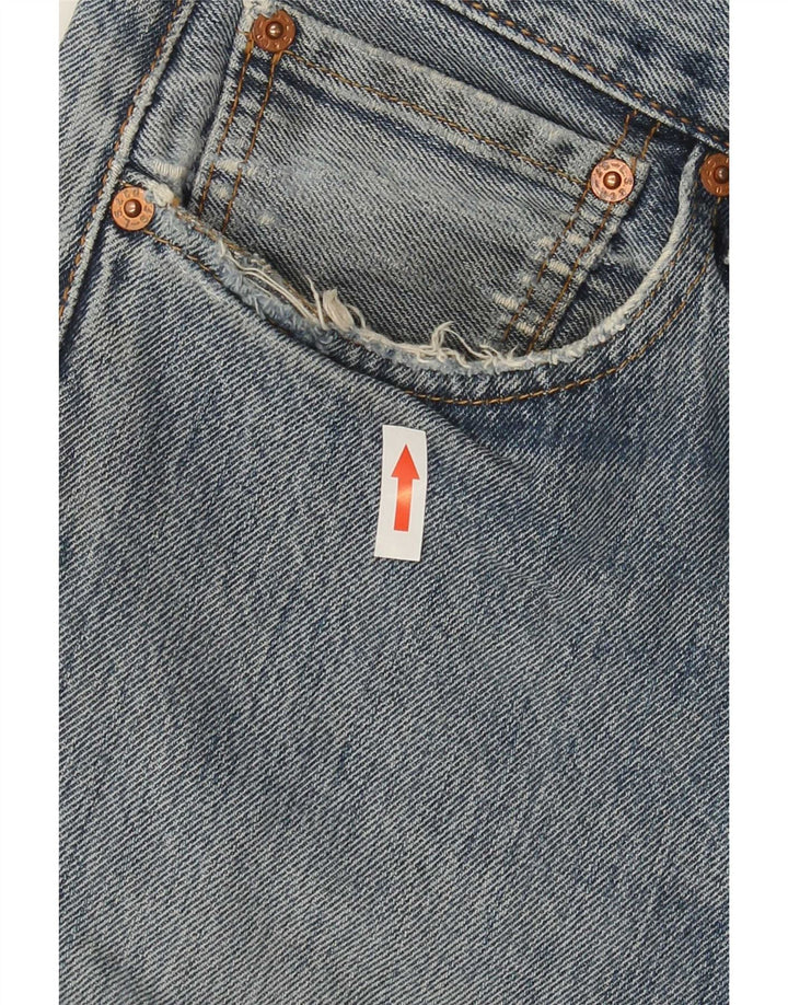 Levi's Herre 501 Distressed Straight Jeans W34 L32 Blå Bomuld