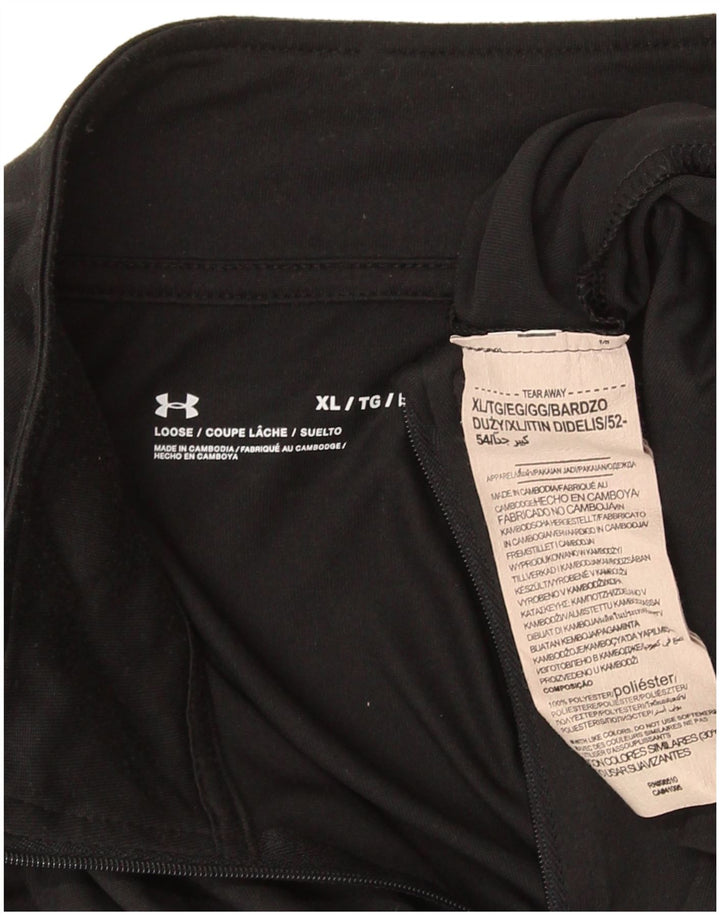 Under Armour Herre Zip Neck Loose Fit Top Langærmet XL Sort Polyester