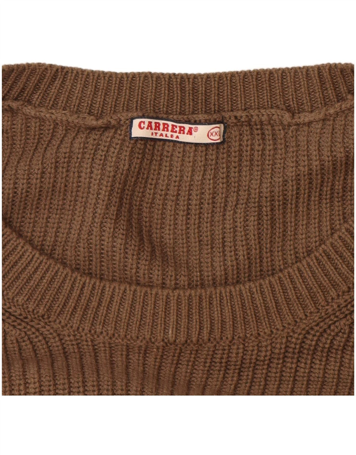 Carrera herre sweater med rund hals 2XL brun bomuld