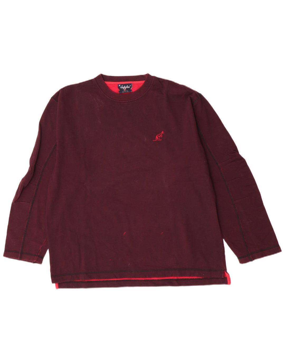 AUSTRALIAN L'ALPINA Herre Top Langærmet Medium Maroon Bomuld