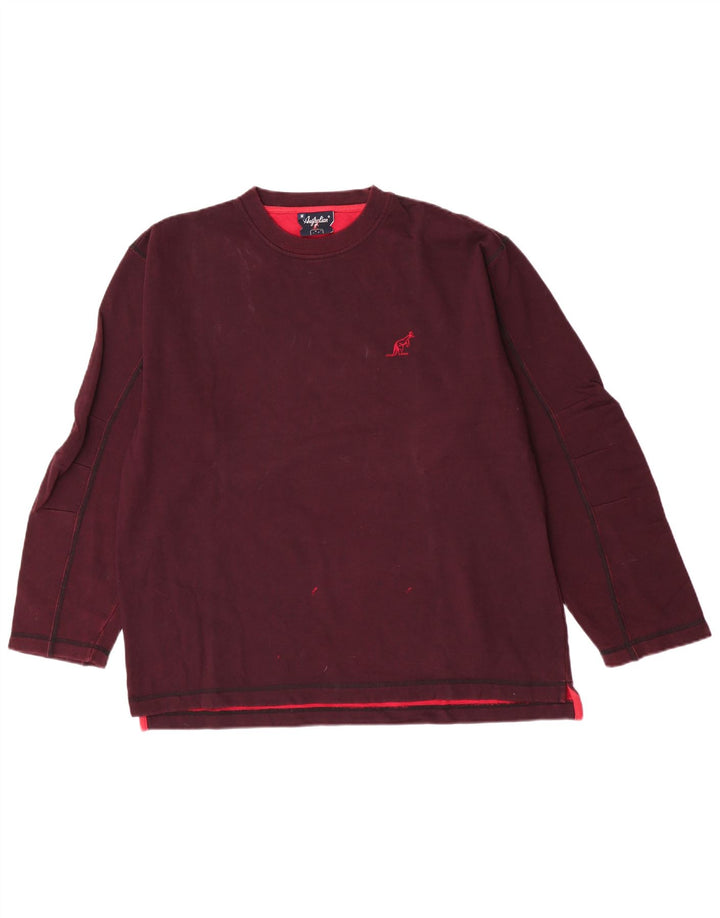 AUSTRALIAN L'ALPINA Herre Top Langærmet Medium Maroon Bomuld