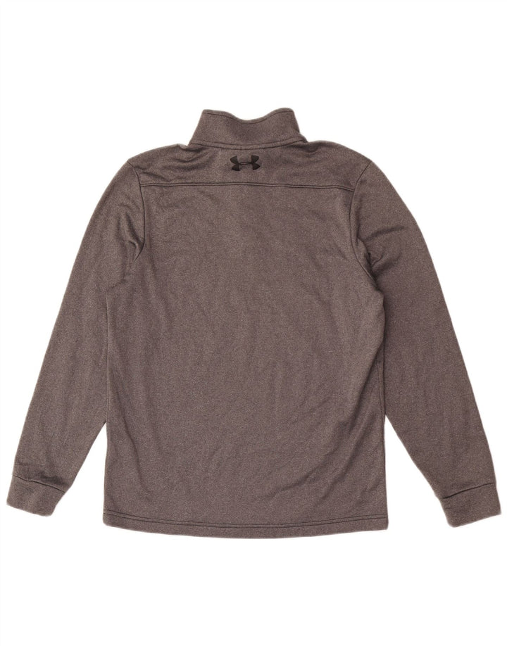 Under Armour Herre Cold Gear Zip Neck Pullover Træningsdragt Top Lille Grå