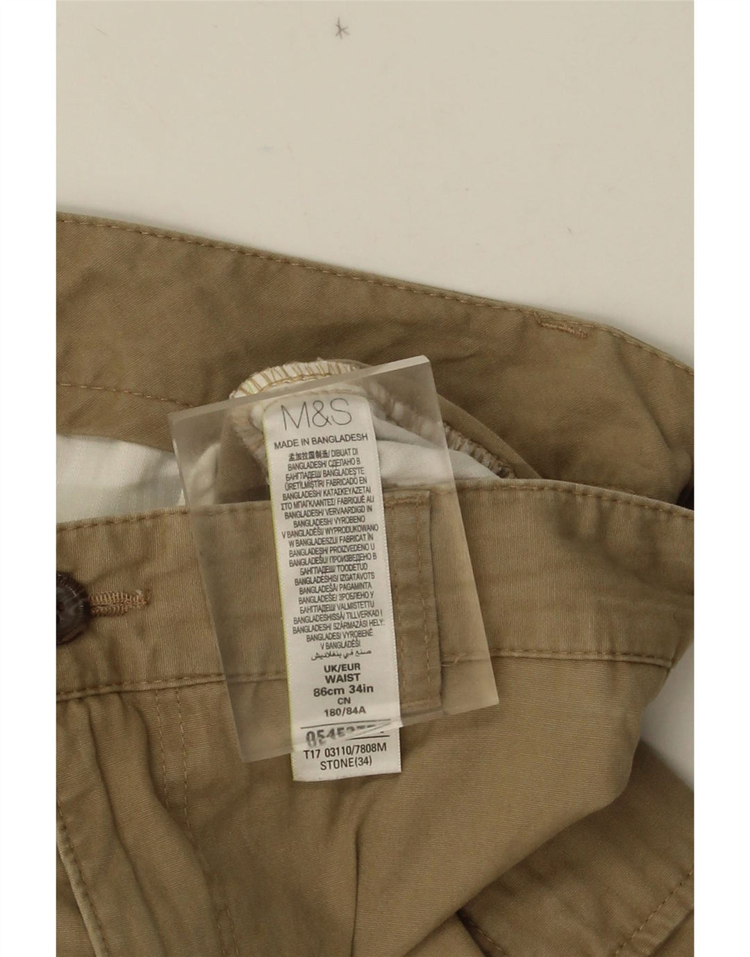 Marks & Spencer Herre Cargo Shorts W34 Large Beige Bomuld