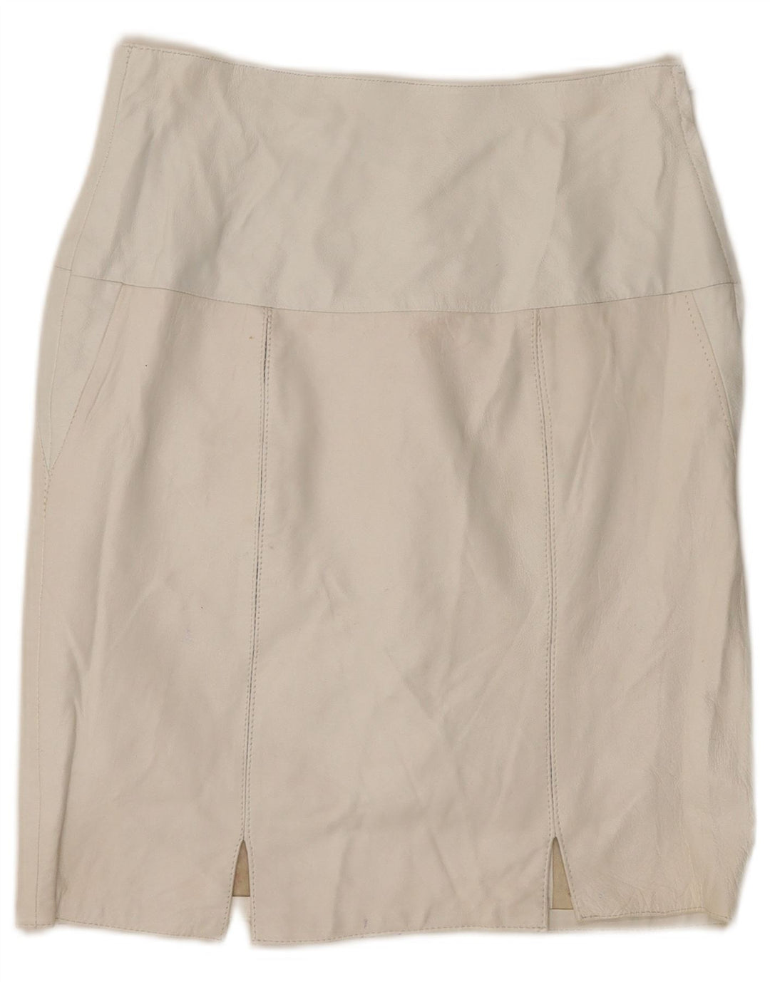 Vintage lædernederdel til kvinder IT 44 Medium W28 Hvidt læder