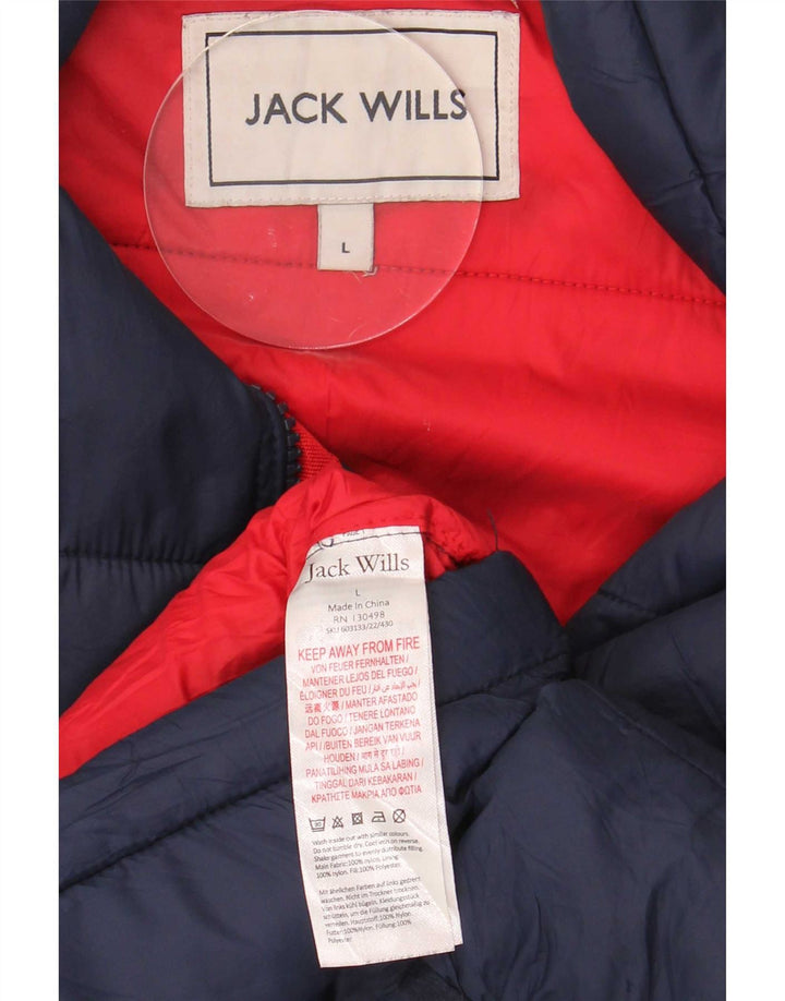 Jack Wills Herre polstret jakke UK 40 Large Navy Blue Nylon